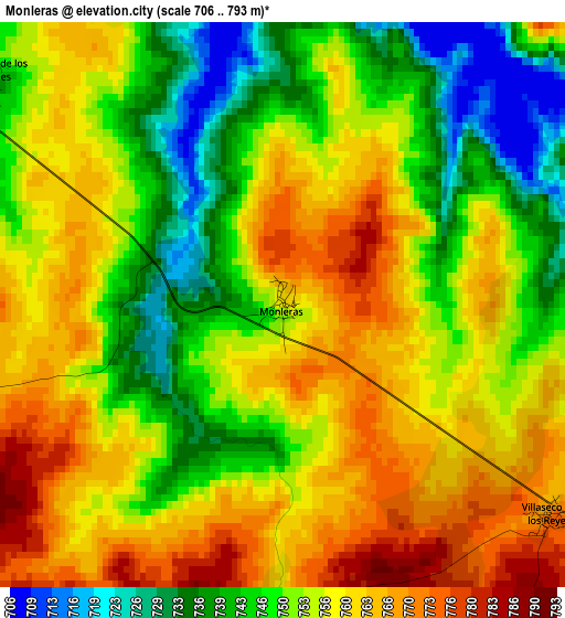 Monleras elevation map