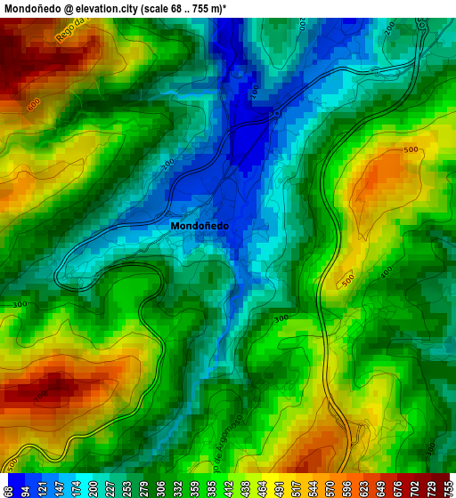 Mondoñedo elevation map