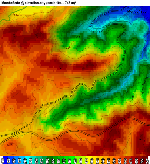 Mondoñedo elevation map