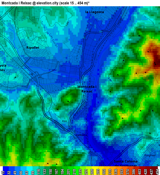 Montcada i Reixac elevation map