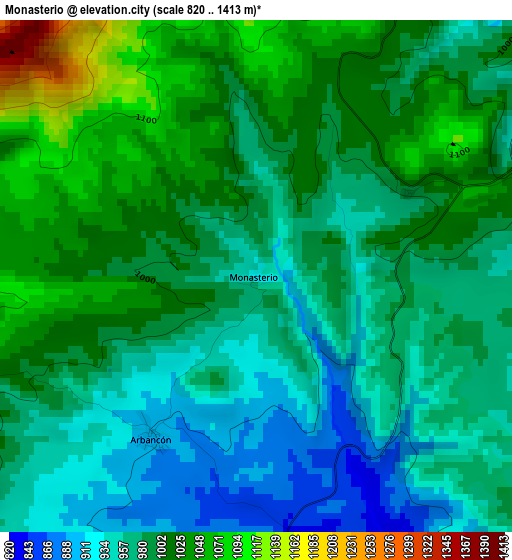 Monasterio elevation map