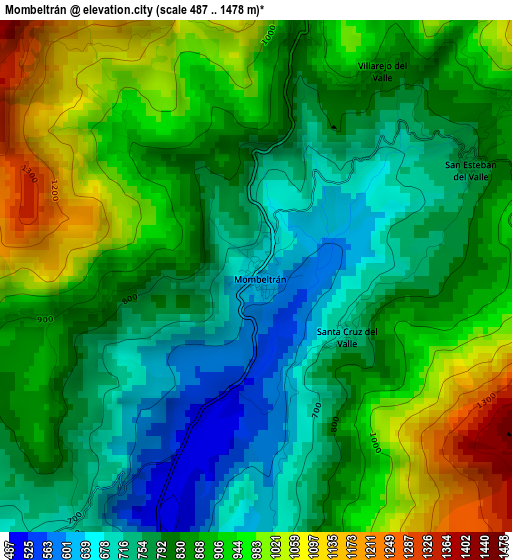 Mombeltrán elevation map