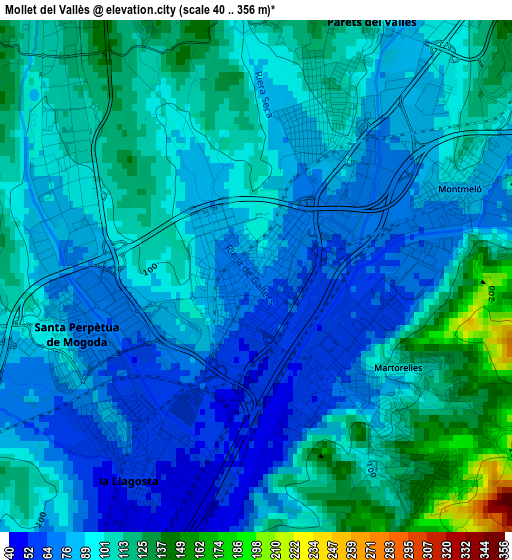 Mollet del Vallès elevation map