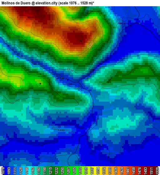 Molinos de Duero elevation map