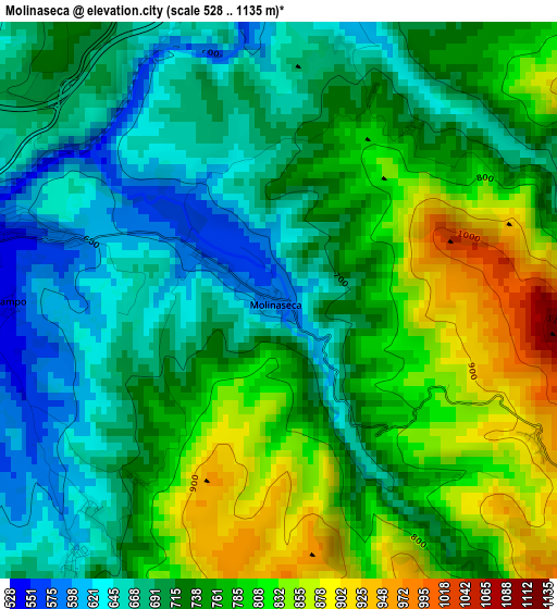 Molinaseca elevation map