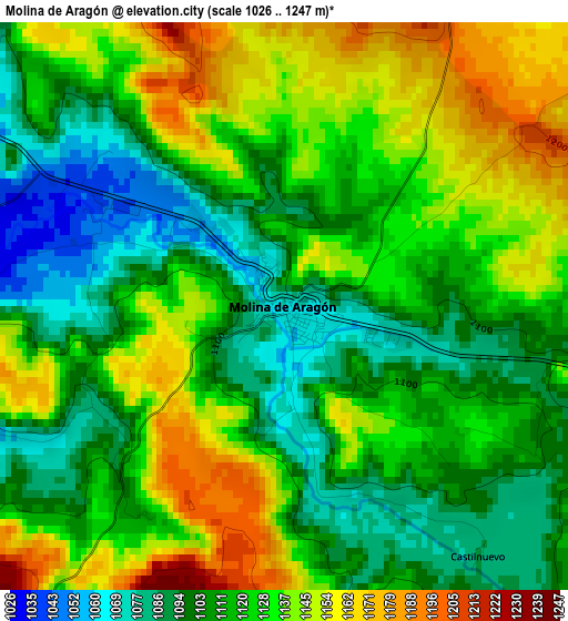 Molina de Aragón elevation map