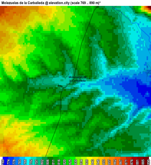 Molezuelas de la Carballeda elevation map