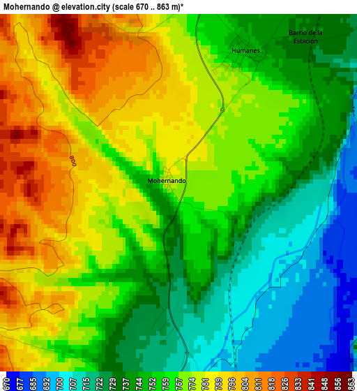 Mohernando elevation map