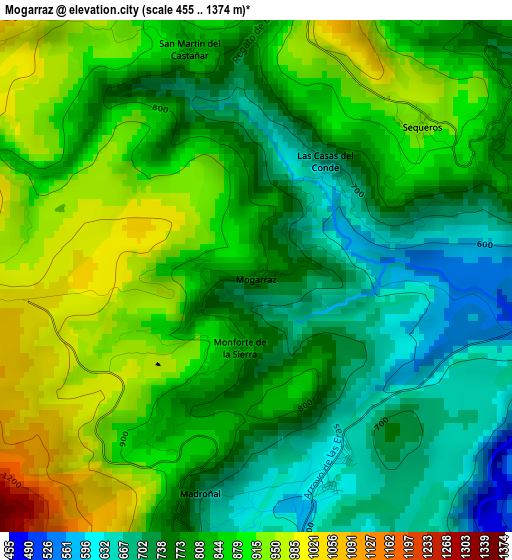 Mogarraz elevation map