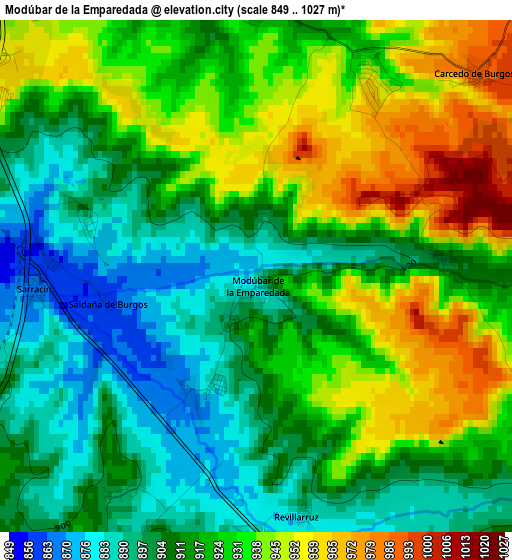 Modúbar de la Emparedada elevation map