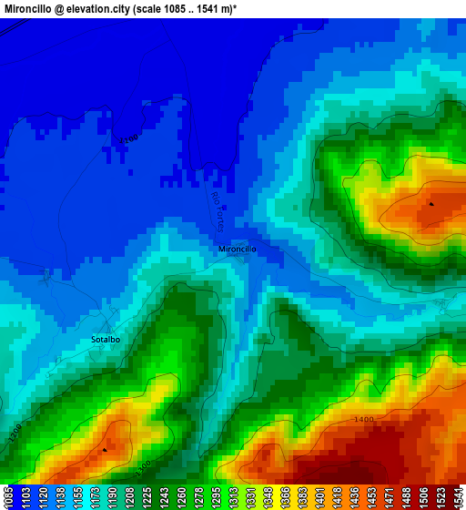 Mironcillo elevation map