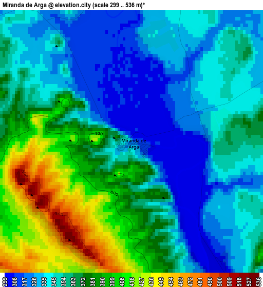 Miranda de Arga elevation map