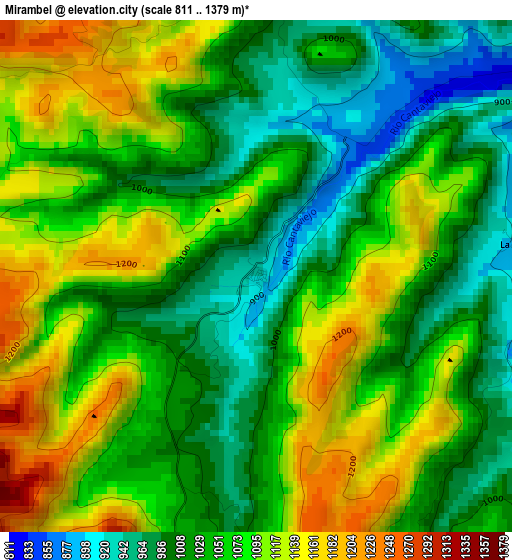 Mirambel elevation map