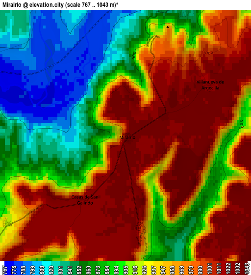 Miralrío elevation map