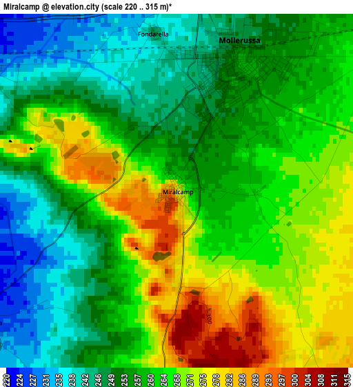 Miralcamp elevation map