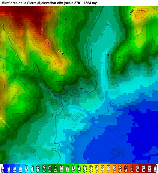 Miraflores de la Sierra elevation map