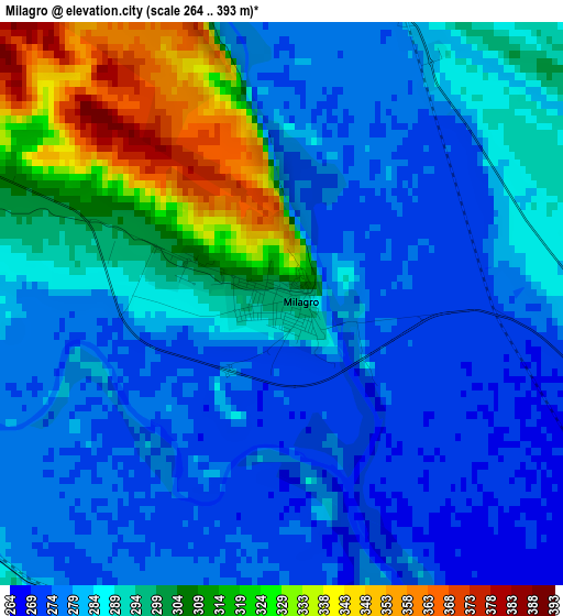 Milagro elevation map