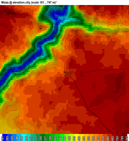 Mieza elevation map