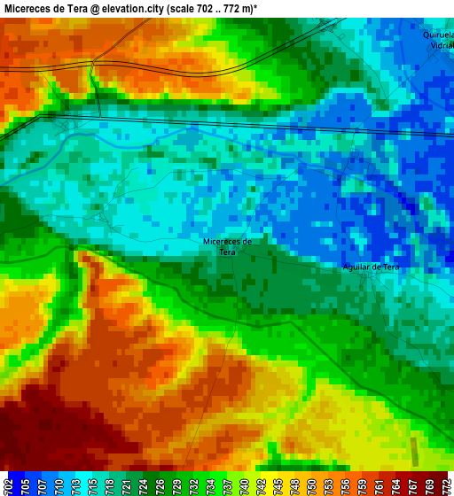 Micereces de Tera elevation map