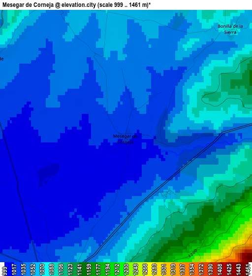 Mesegar de Corneja elevation map