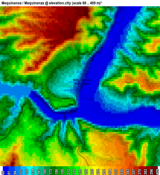 Mequinensa / Mequinenza elevation map