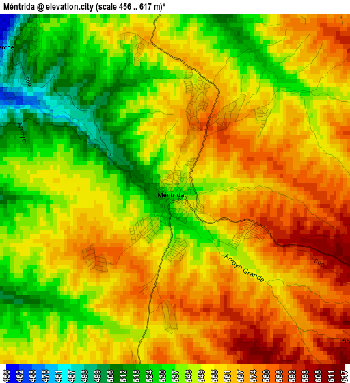 Méntrida elevation map