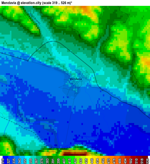 Mendavia elevation map