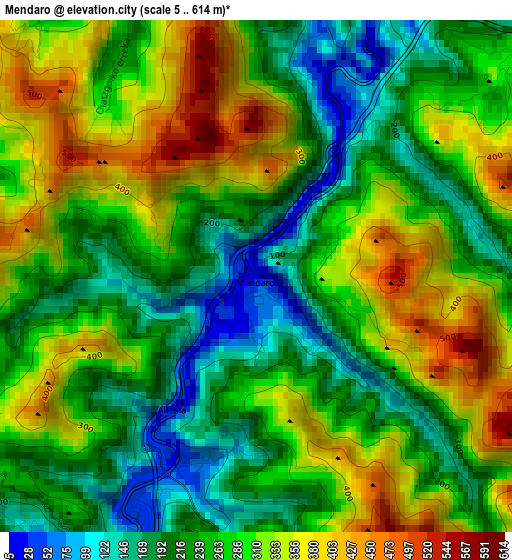 Mendaro elevation map