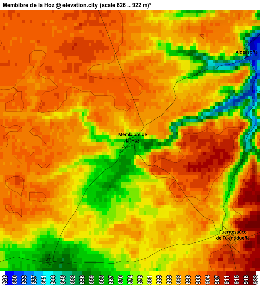 Membibre de la Hoz elevation map