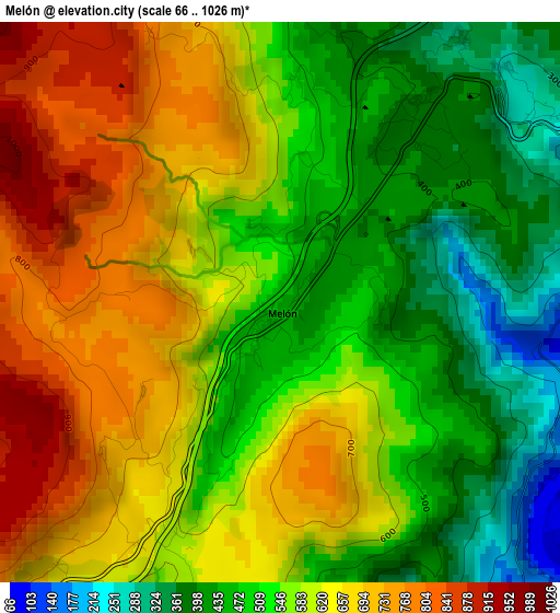 Melón elevation map