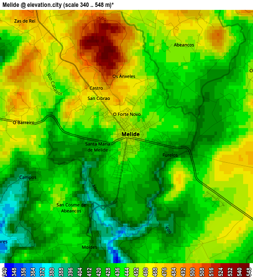 Melide elevation map