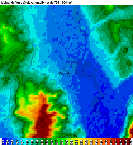 Melgar de Yuso elevation map