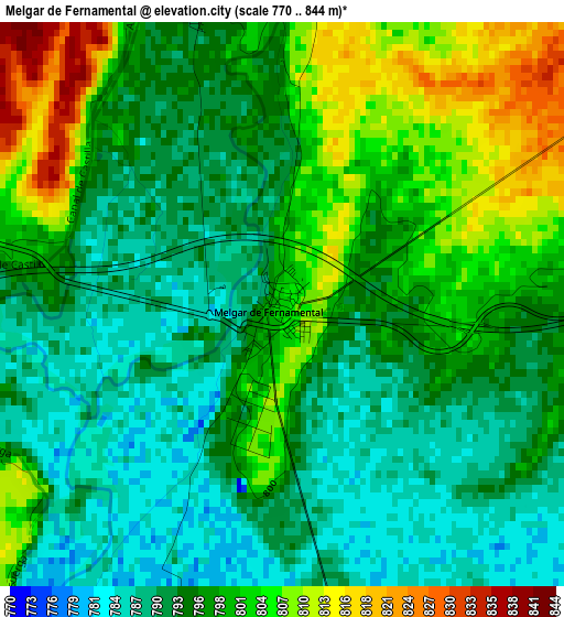 Melgar de Fernamental elevation map