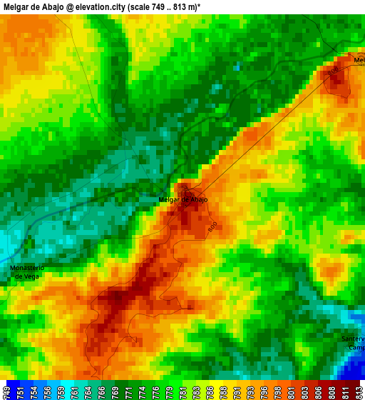 Melgar de Abajo elevation map