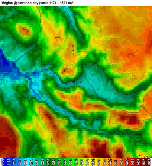 Megina elevation map