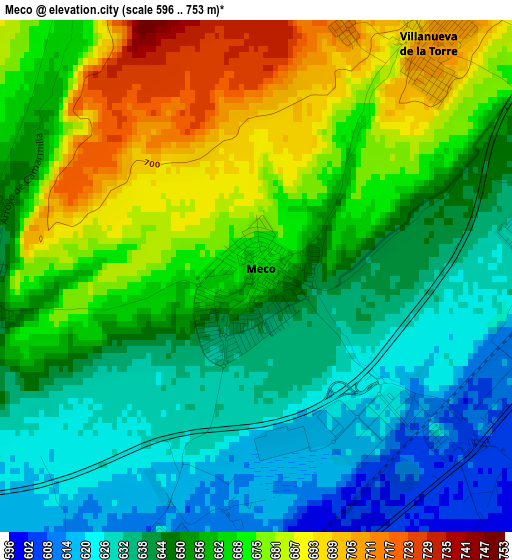 Meco elevation map