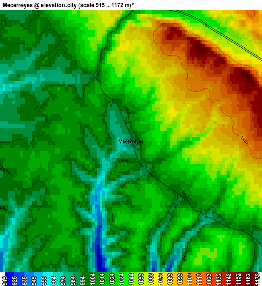 Mecerreyes elevation map