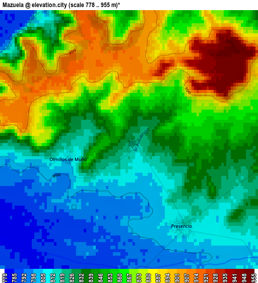 Mazuela elevation map