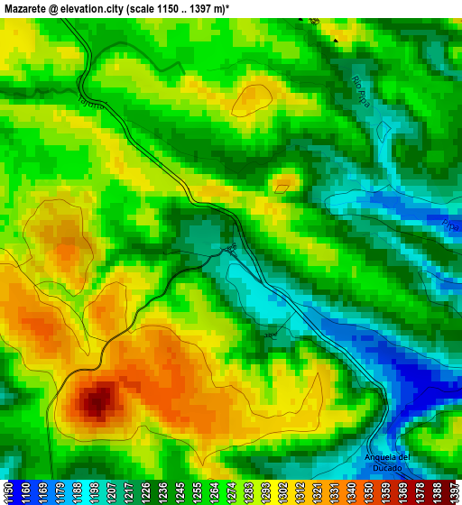 Mazarete elevation map