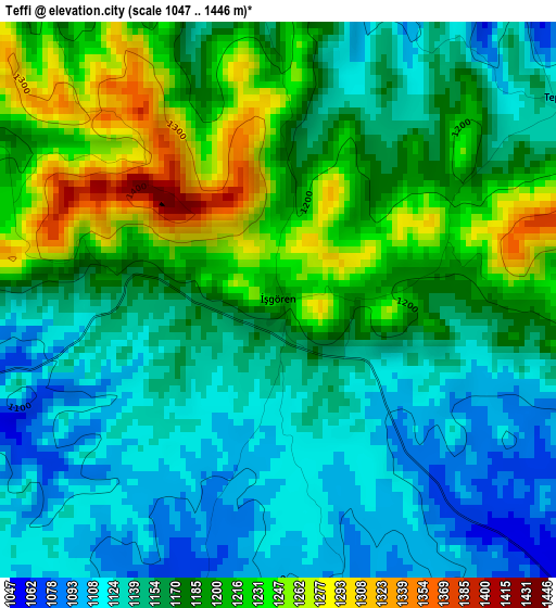 Teffi elevation map