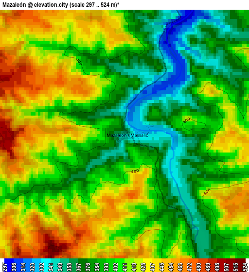 Mazaleón elevation map