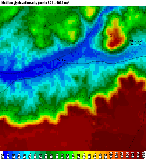 Matillas elevation map