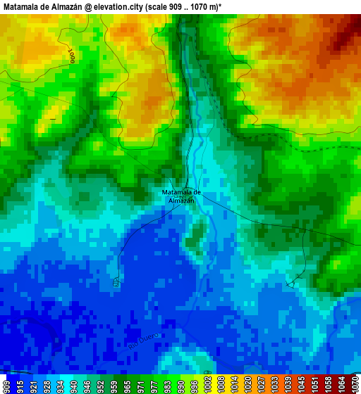 Matamala de Almazán elevation map