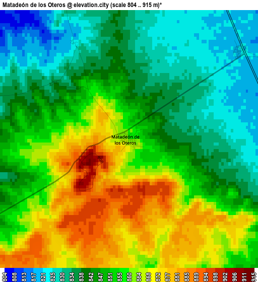 Matadeón de los Oteros elevation map