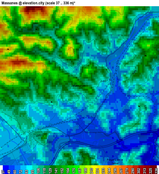 Massanes elevation map