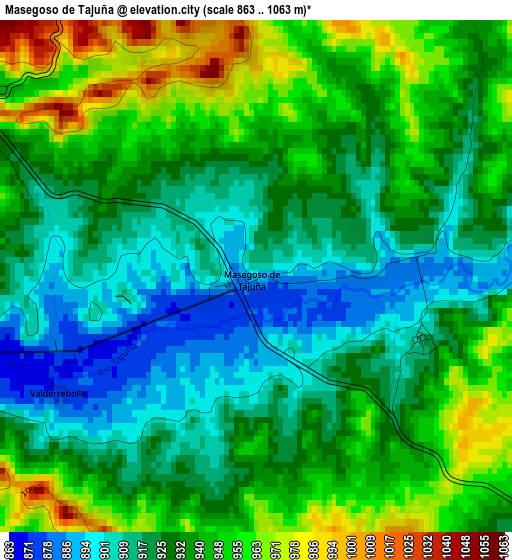 Masegoso de Tajuña elevation map