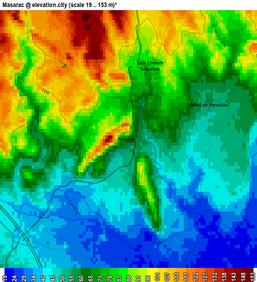 Masarac elevation map