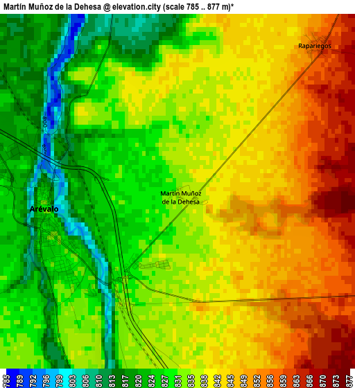 Martín Muñoz de la Dehesa elevation map