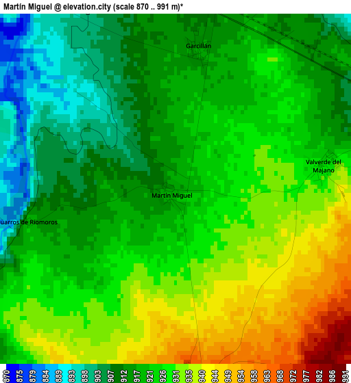 Martín Miguel elevation map