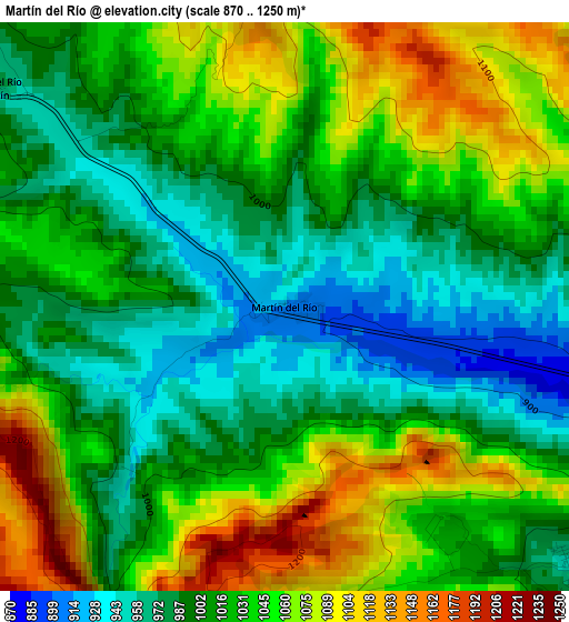 Martín del Río elevation map